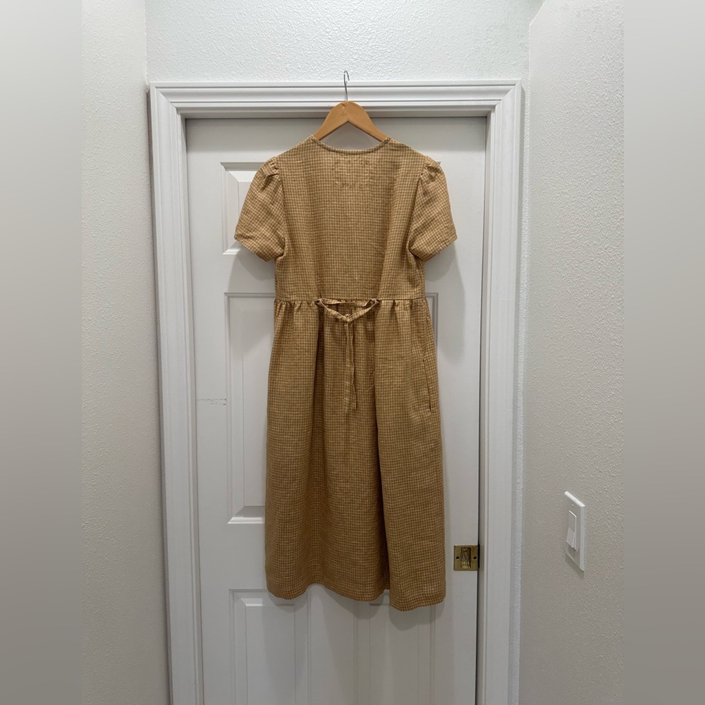 Not Perfect Linen Ronda Dress - Amber Checks - size Small - Picture 6 of 6